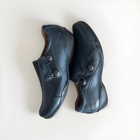 Taos Encore Women's Black Size 11 Leather Button Side Casual Work Comfort Shoes - Picture 1 of 6